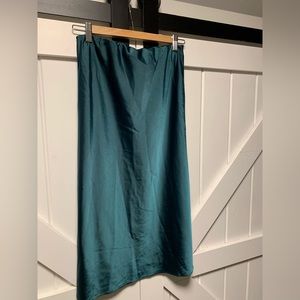 Nasty Gal Emerald Green Satin Skirt